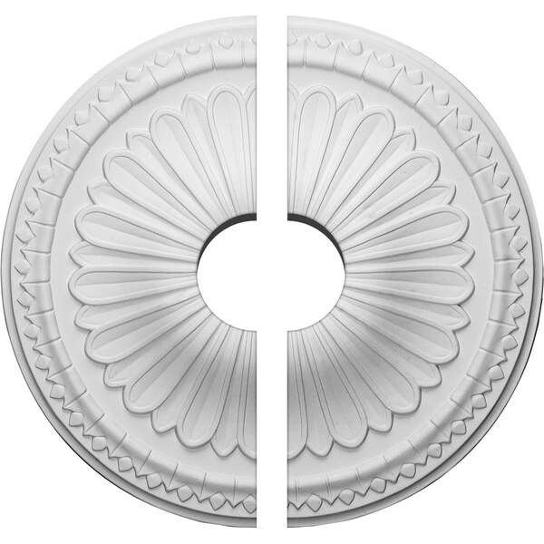 Ekena Millwork Alexa Ceiling Medallion, Two Piece (Fits Canopies up to 3 1/2"), 15"OD x 3 1/2"ID x 1 3/4"P CM14AX2-03500 - main